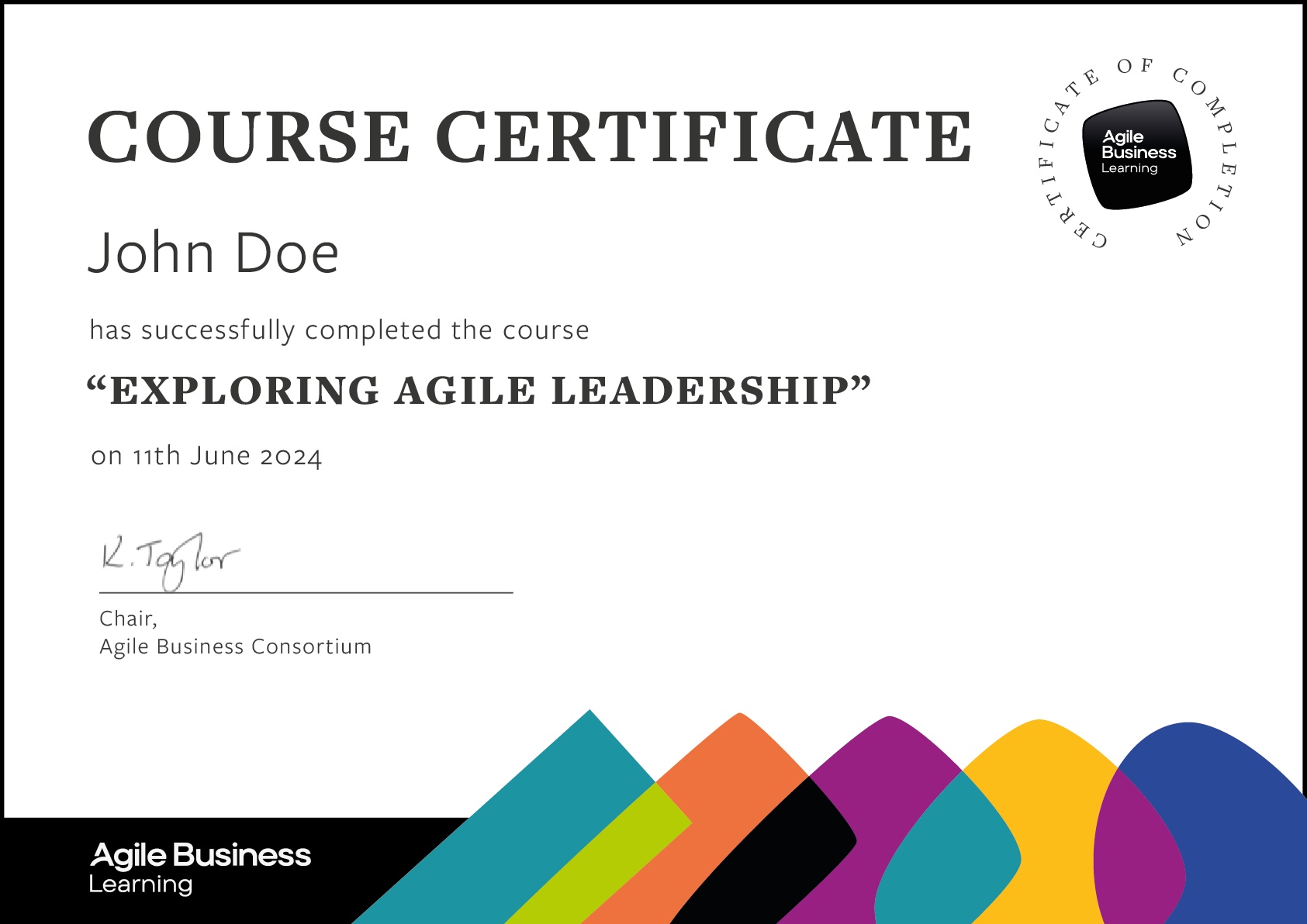 Course Certificate - Eploring Agile Leadership.png