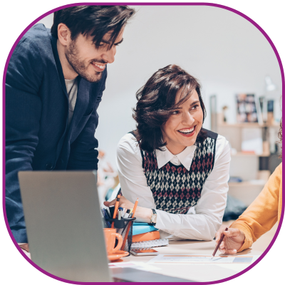 Image of a group of people working within a team