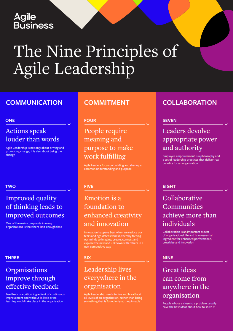 The Nine Principles of Agile Leadership Poster