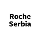 The Roche Serbia logo features the company name in block black text, on a white background.