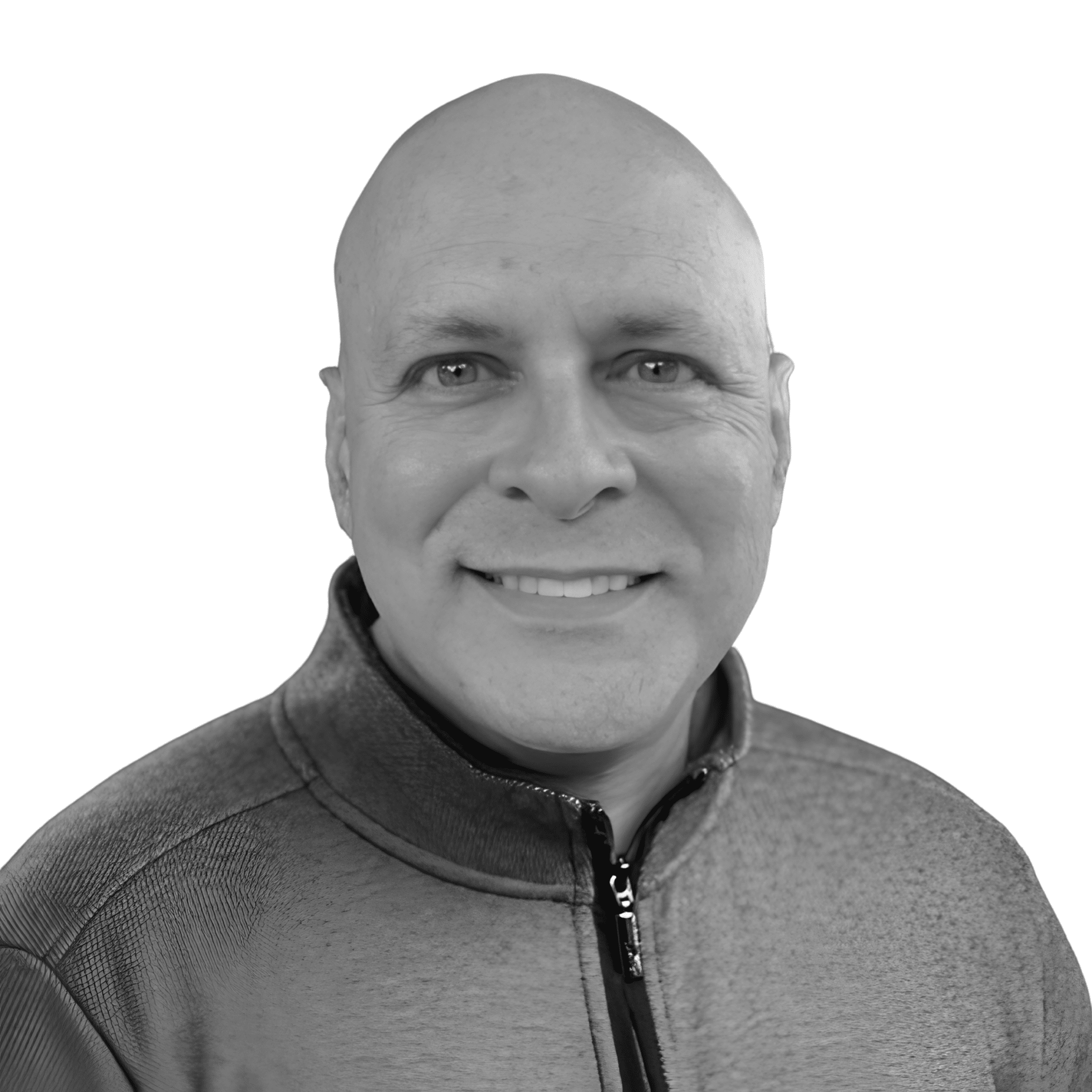 A black and white headshot photograph of Anthony Coppedge
