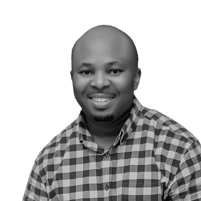 A black-and-white headshot image of Maduka Uwadi