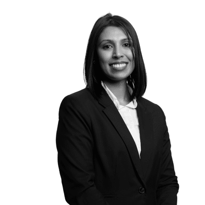 A black and white headshot image of Merisha Moodley